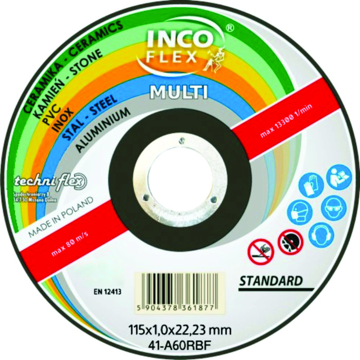 DISCO DE CORTE MULTIUSOS 125X1.0X22.23 | INCOFLEX
