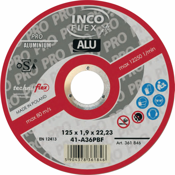 DISCO DE CORTE P/ ALUMÍNIO 125X1.0X22.23 | INCOFLEX