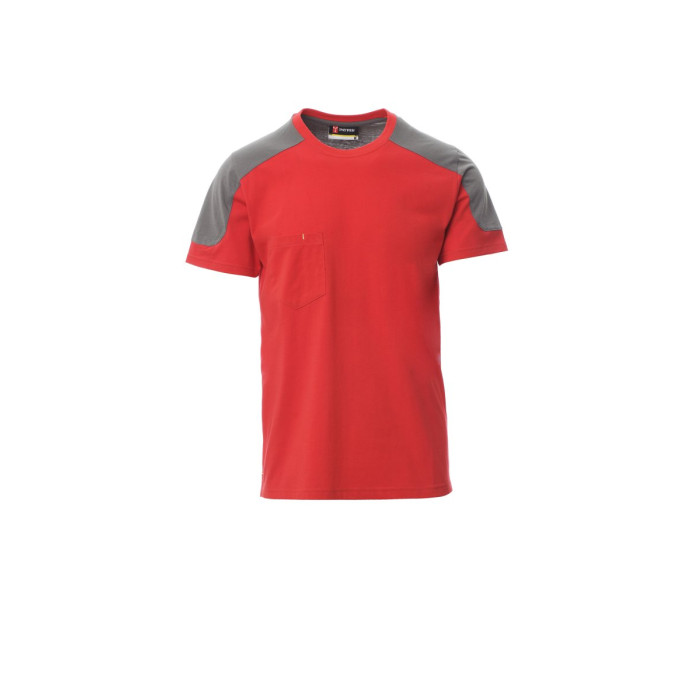 T-SHIRT BICOLOR C/ BOLSO NO PEITO | 165G / 60% ALG + 40%POL.