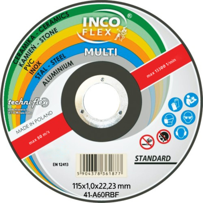 DISCO DE CORTE MULTIUSOS 125X1.6X22.23 | INCOFLEX
