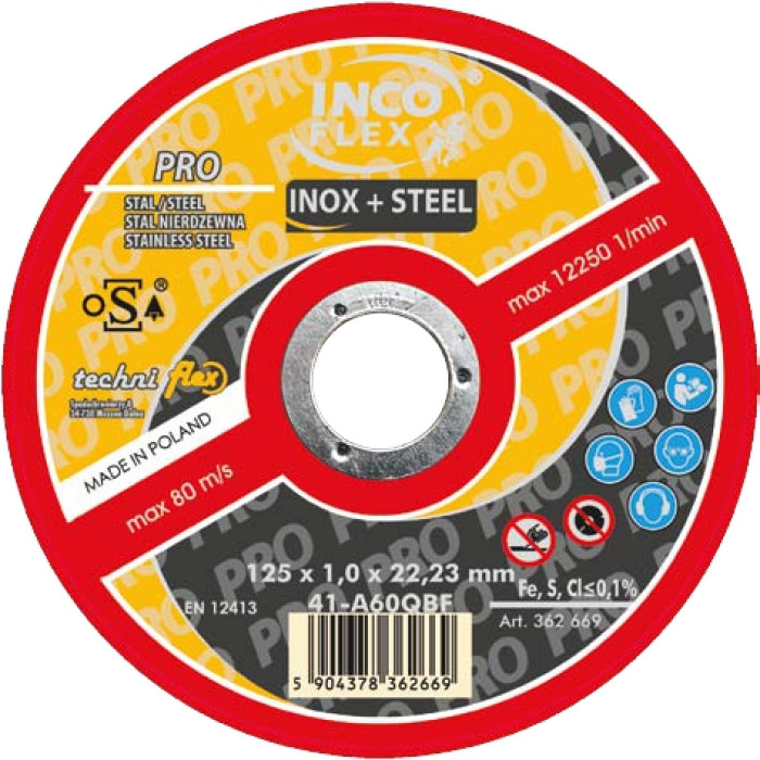 DISCO INCOFLEX PRO METAL+INOX 2W1 125X1.0X22.23MM